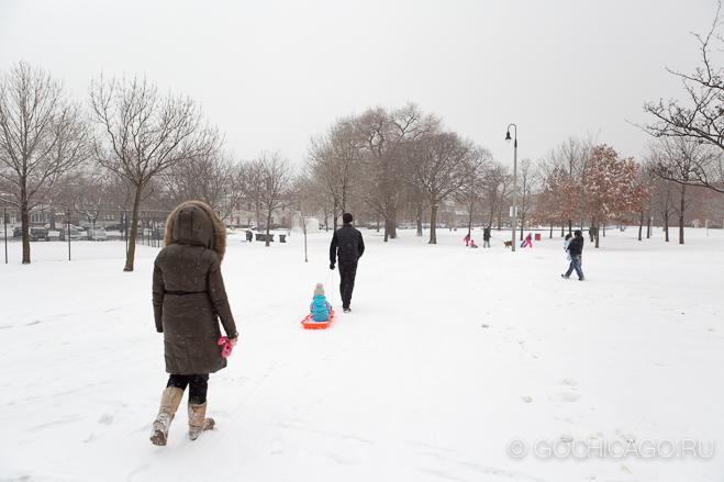 Фотографии Чикаго. Первый снег 2015.